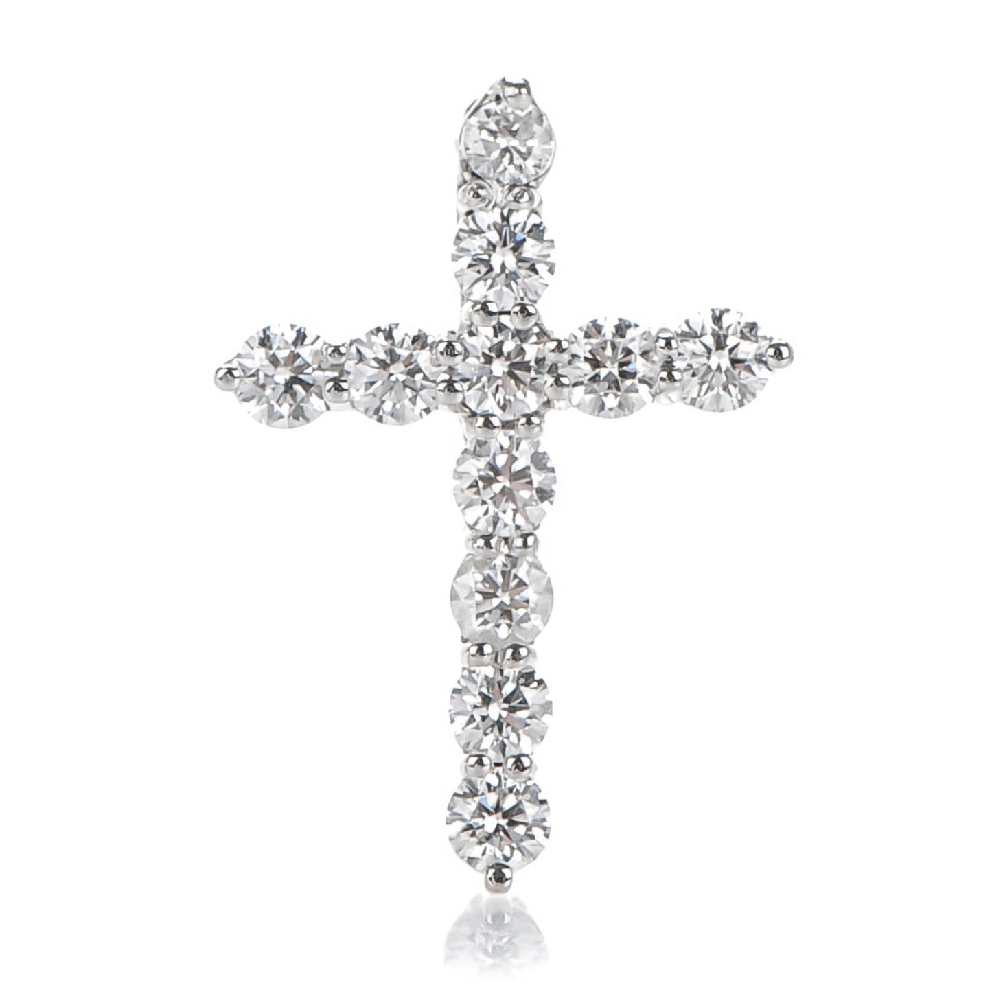 Platinum Diamond Small Cross Pendant