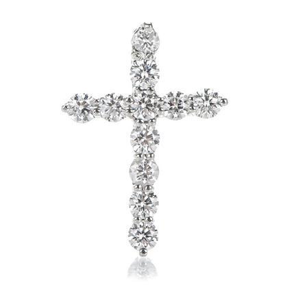 Tiffany Platinum Diamond Small Cross Pendant 1 of 3