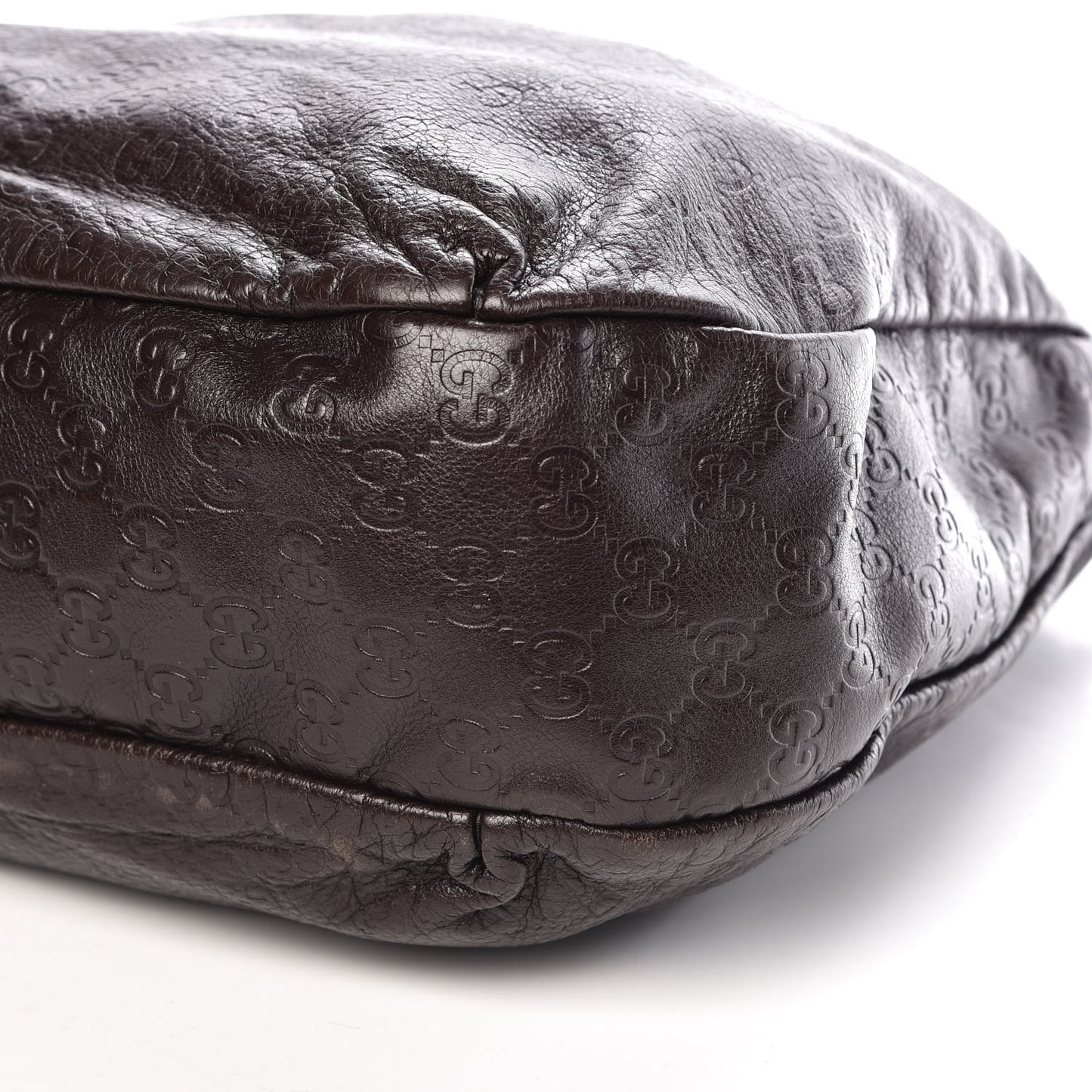 Guccissima Large New Ladies Web Hobo Dark Brown