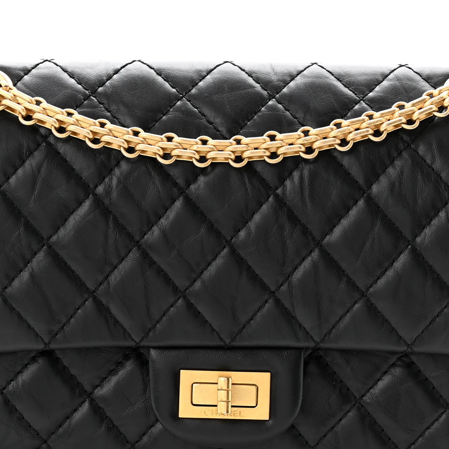 Chanel Aged Calfskin Quilted 2.55 Reissue 225 Flap Black 8 of 11