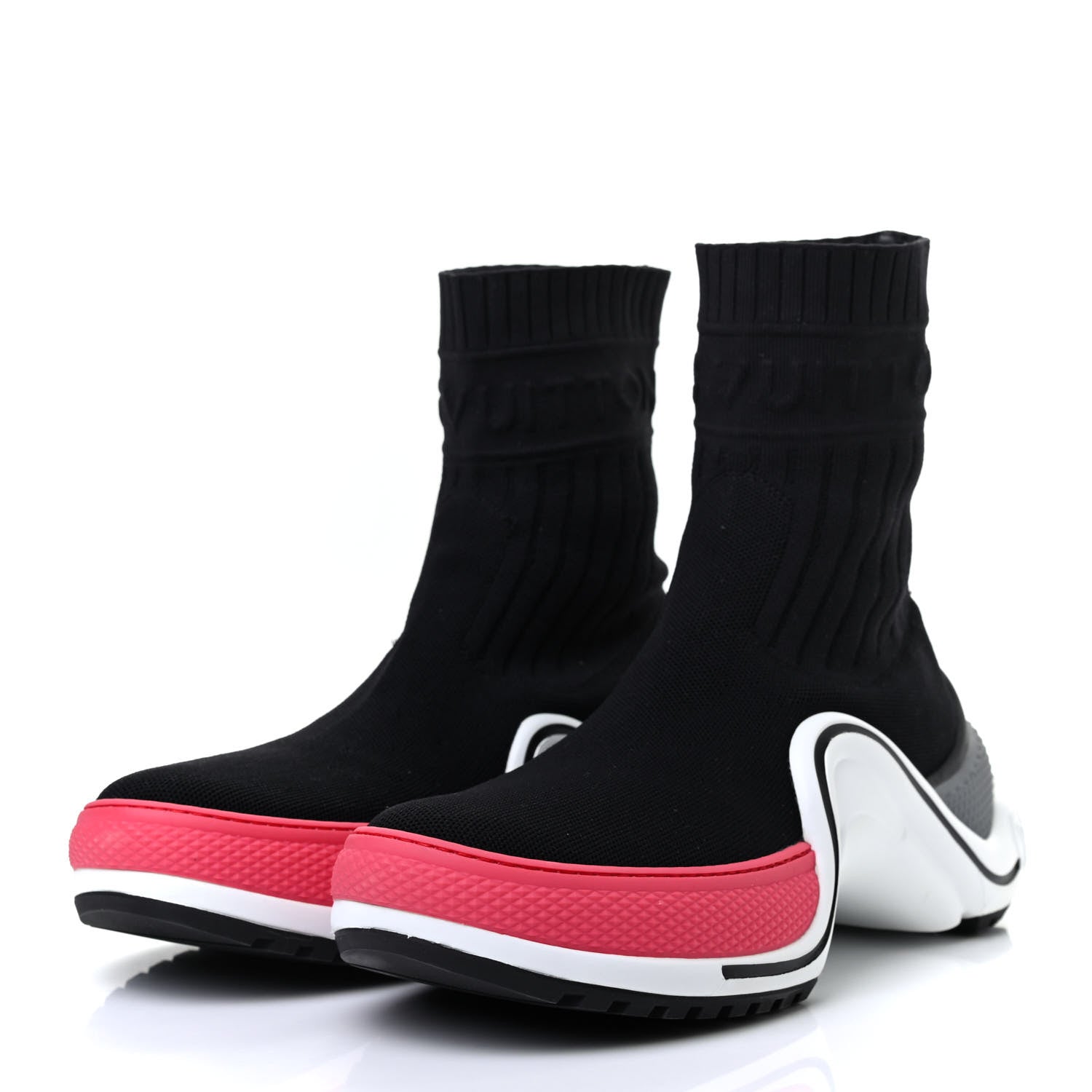 Louis Vuitton Stretch Textile LV Archlight Sneaker Boots 38 Fuchsia Black 5 of 19