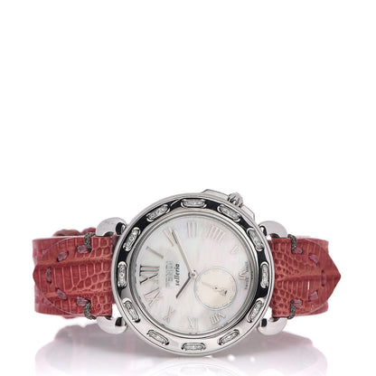 Fendi Stainless Steel Calfskin Diamond Mother of Pearl 37mm Selleria Quartz Watch Red 2 of 5