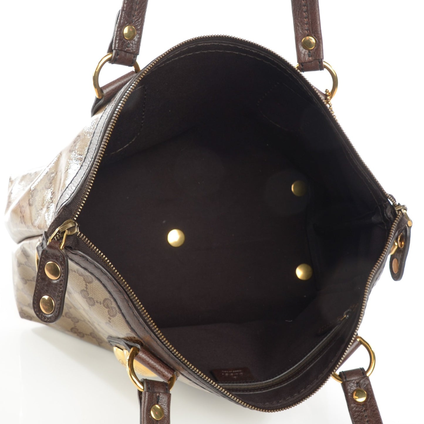 Crystal Monogram Small Babouska Tote Dark Brown