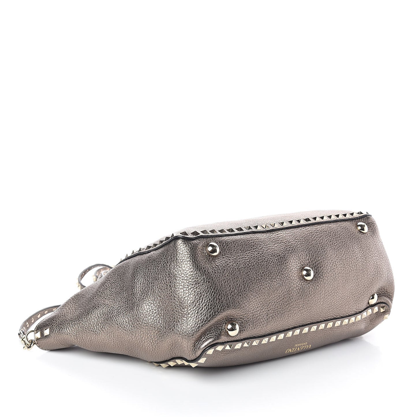Metallic Alce Printed Calfskin Medium Rockstud Tote Sasso