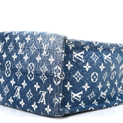 Louis Vuitton Monogram Jacquard Denim Onthego MM Bleu 9 of 9