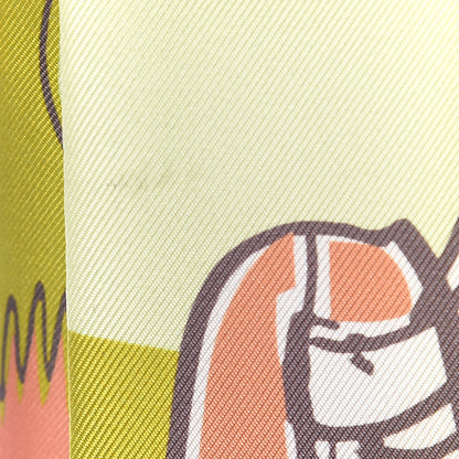 Hermes Silk Sea Surf and Fun Twilly Absinthe Jaune 7 of 7