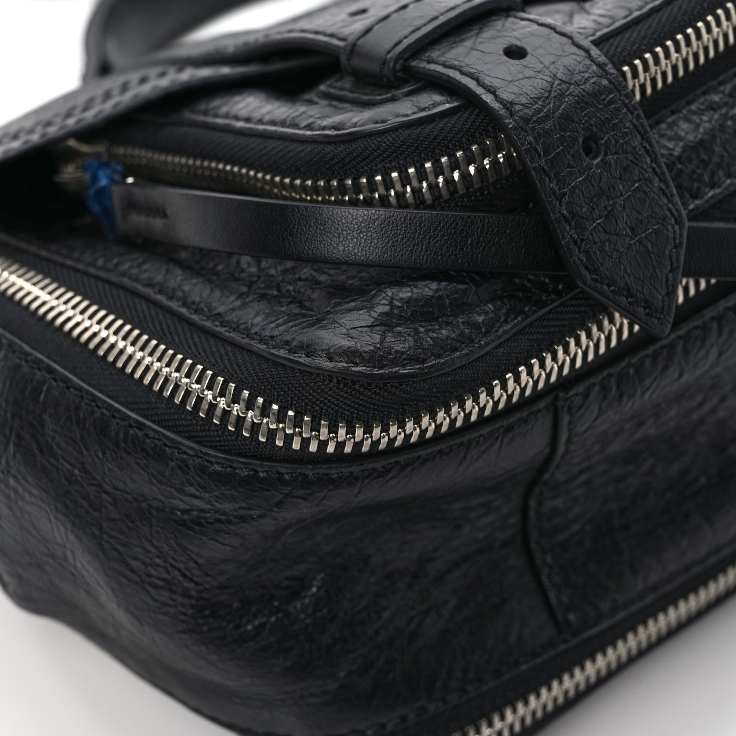 Proenza Schouler Crinkled Calfskin Tiny PS1 Satchel Black 10 of 11