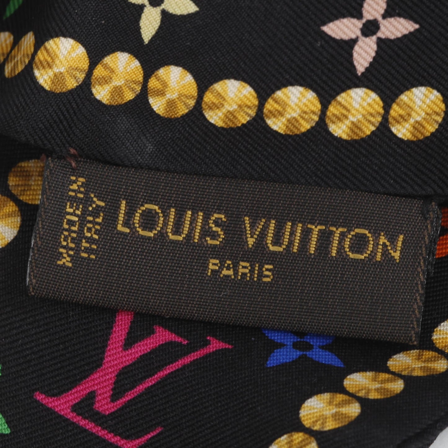 Silk Monogram Multicolor Bijou Bandeau Black