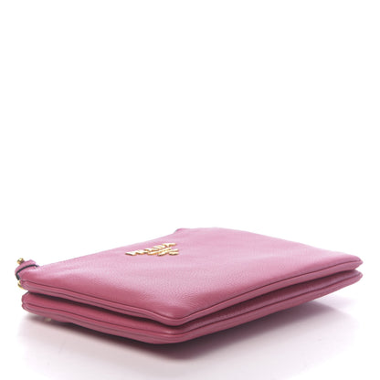 Prada Vitello Phenix Double Zip Crossbody Bag Peonia 4 of 11