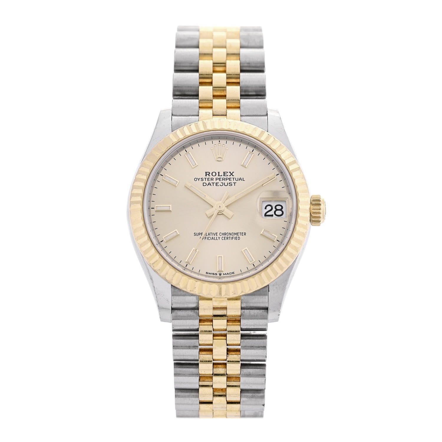 Rolex Stainless Steel 18K Yellow Gold 31mm Oyster Perpetual Datejust Watch Champagne 278273 1 of 6