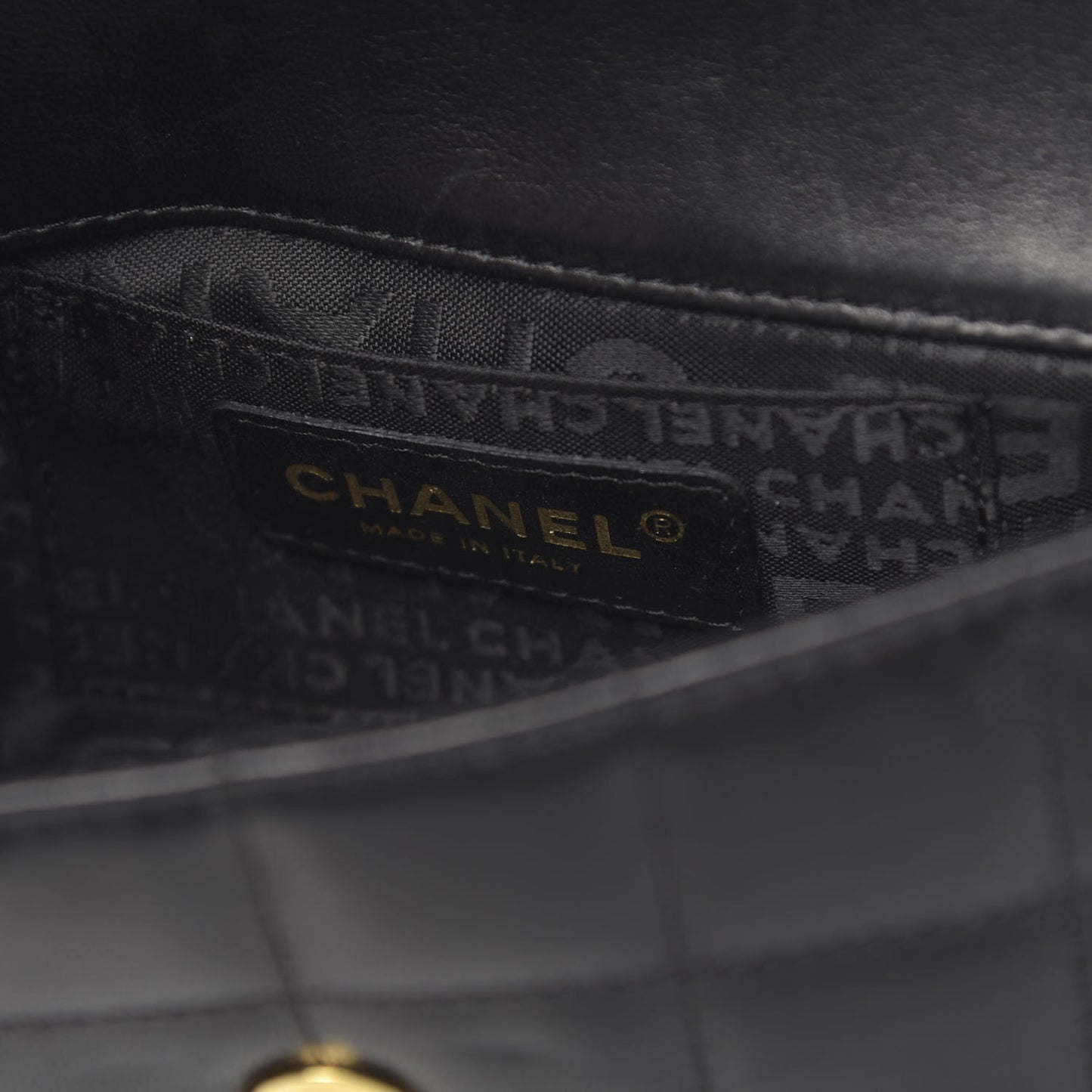 Lambskin Quilted Mini Chocolate Bar Camellia Flap Black