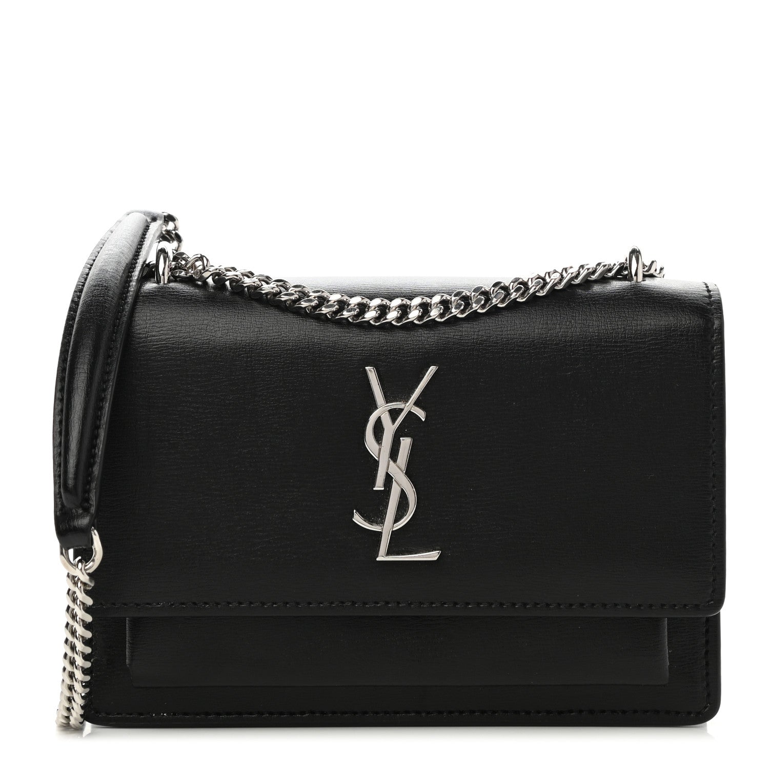 Saint Laurent Calfskin Monogram Sunset Chain Wallet Black 1 of 9