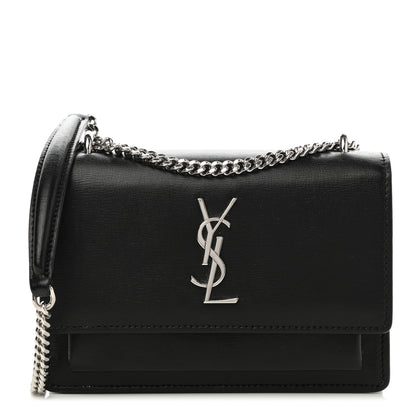 Saint Laurent Calfskin Monogram Sunset Chain Wallet Black 1 of 9