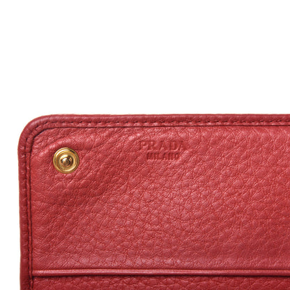 Prada Vitello Daino Continental Flap Wallet Rosso 6 of 7
