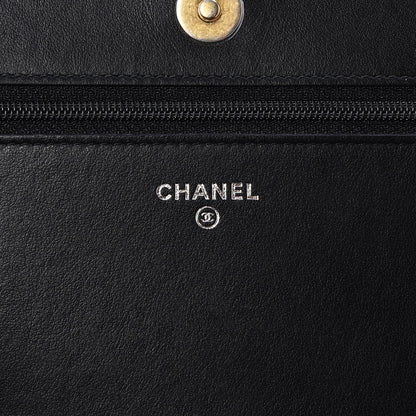 Chanel Aged Calfskin Quilted Gabrielle Wallet On Chain WOC Black 7 of 9