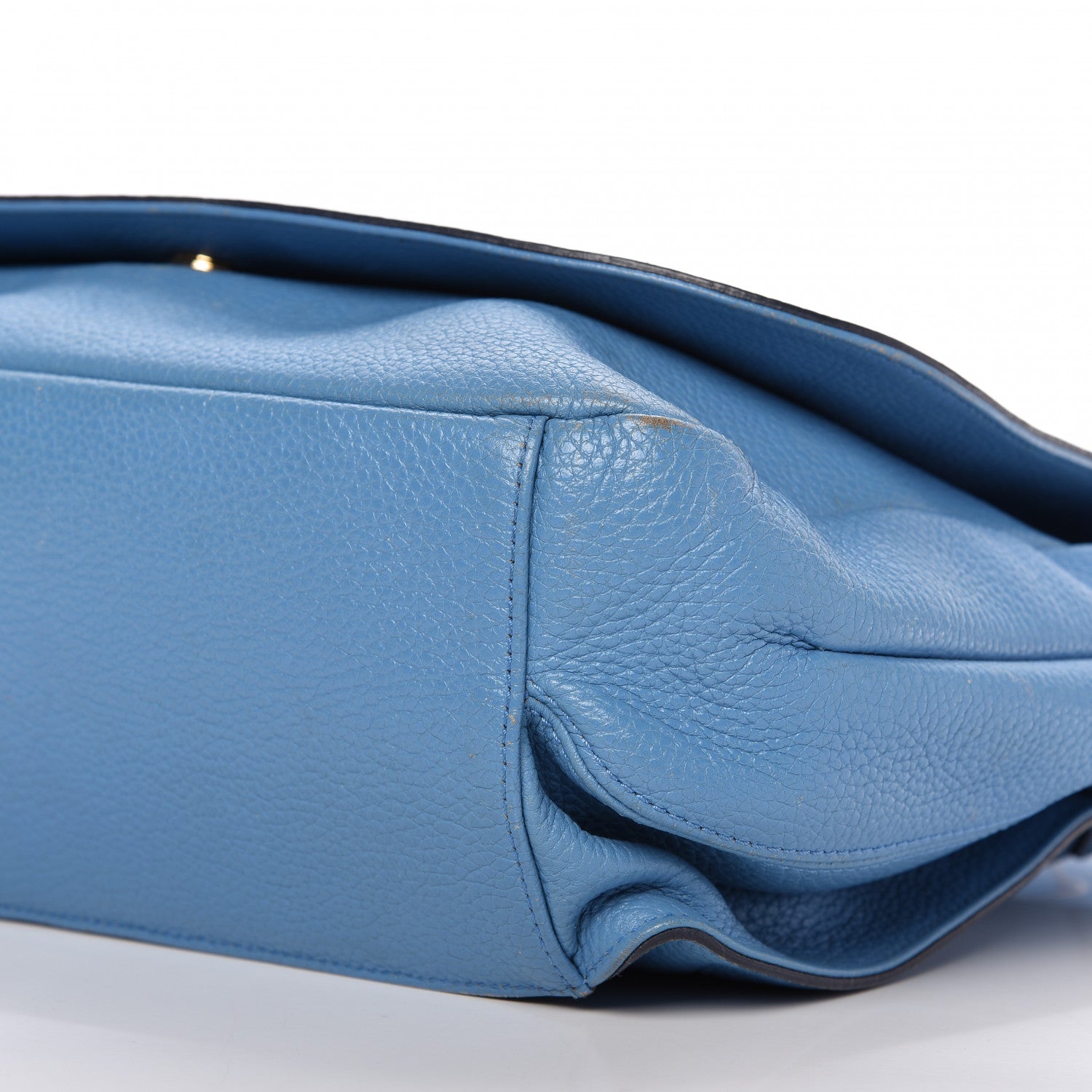 MCM Calfskin Studded Shoulder Bag Blue 8 of 12
