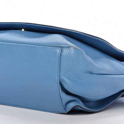 MCM Calfskin Studded Shoulder Bag Blue 8 of 12