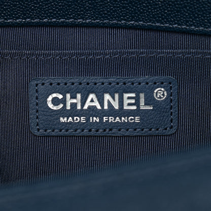 Chanel Caviar Quilted Medium Boy Flap Dark Blue 6 of 11