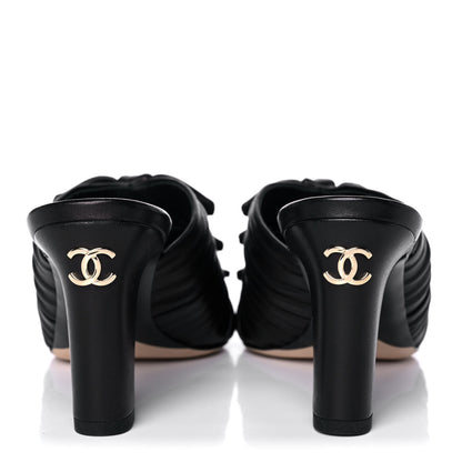 Chanel Calfskin Bows CC Mules 38 Black 5 of 10