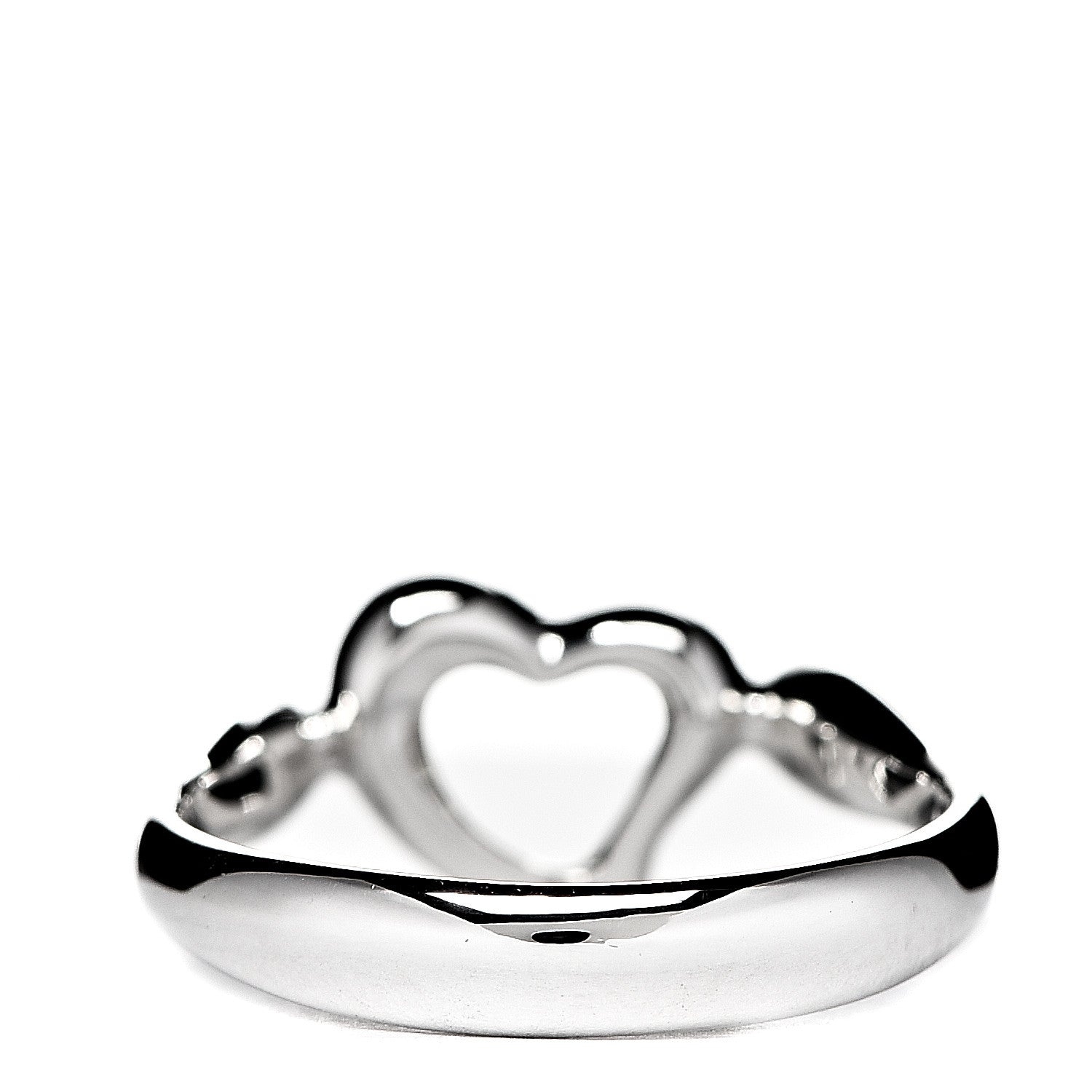 Tiffany Sterling Silver Elsa Peretti Open Heart Ring 50 5.25 3 of 5