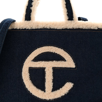 Telfar X UGG Denim Shearling Medium Shopping Bag Raw Denim 8 of 10