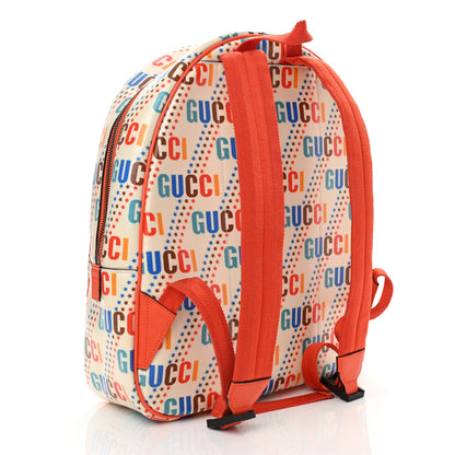 Gucci Coated Canvas Logo Star Print Childrens Dome Backpack Beige Multicolor Vibrant Orange 3 of 10