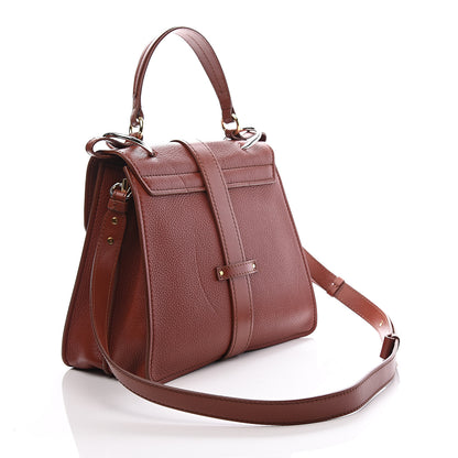 Chloe Shiny Grained Calfskin Medium Aby Day Shoulder Bag Sepia Brown 2 of 10