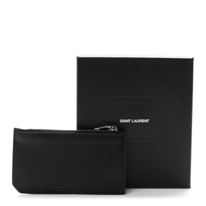 Saint Laurent Calfskin 5 Fragments Zip Pouch Card Holder Black 8 of 8