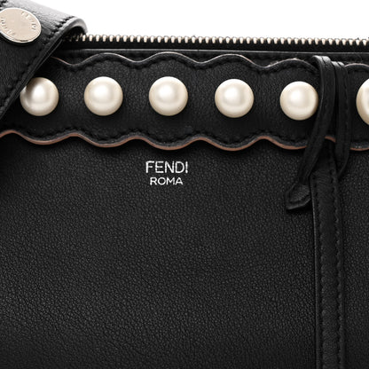 Fendi Vitello Dolce Scalloped Pearl Studded Medium By The Way Boston Bag Black 9 of 12