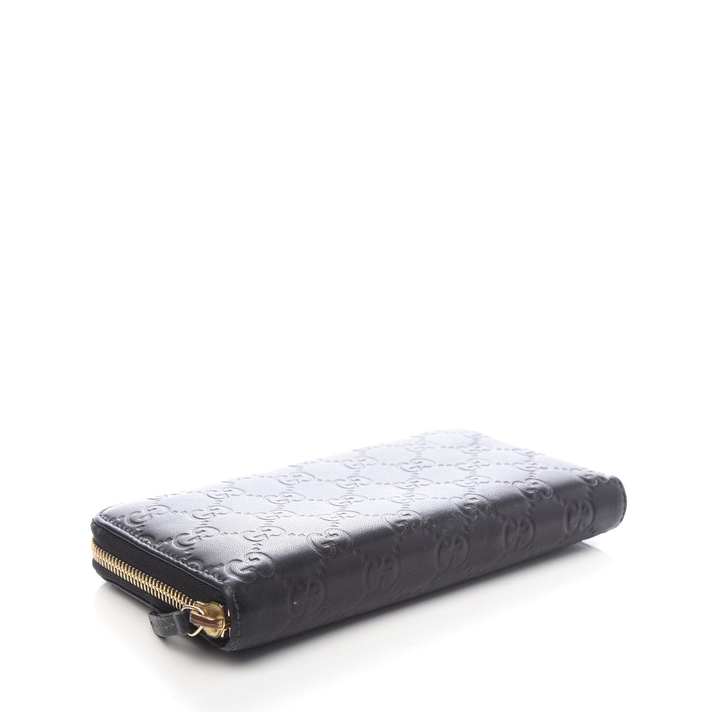 Guccissima Vitello Tender Zip Around Wallet Black