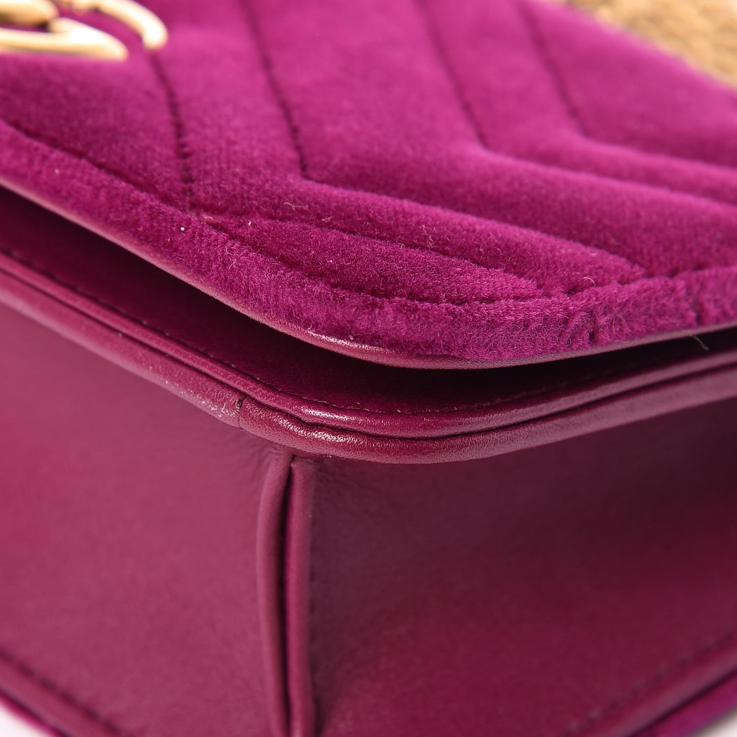 Velvet Matelasse GG Marmont Mini Bag Fuchsia Violet Cyclamen