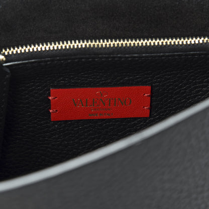 Valentino Garavani Pebbled Calfskin Rockstud Side Slip Crossbody Black 7 of 8