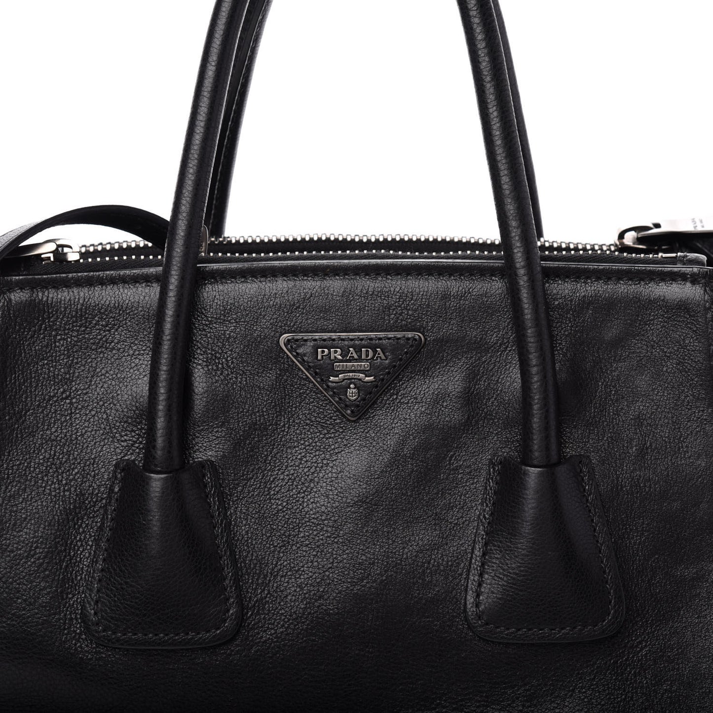 Glace Calf Twin Pocket Tote Black