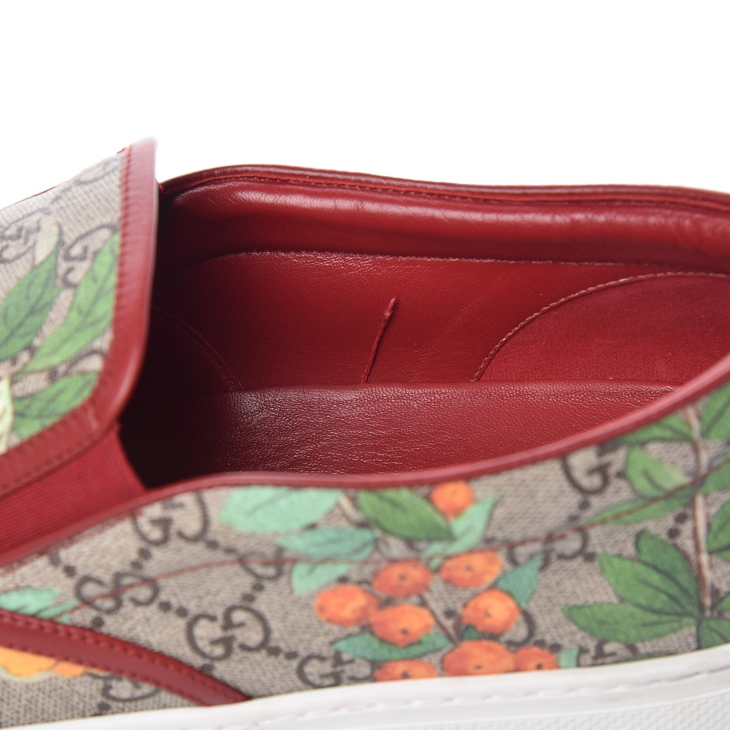 GG Supreme Monogram Tian Mens Dublin Slip On Sneakers 13 Beige Multicolor Red