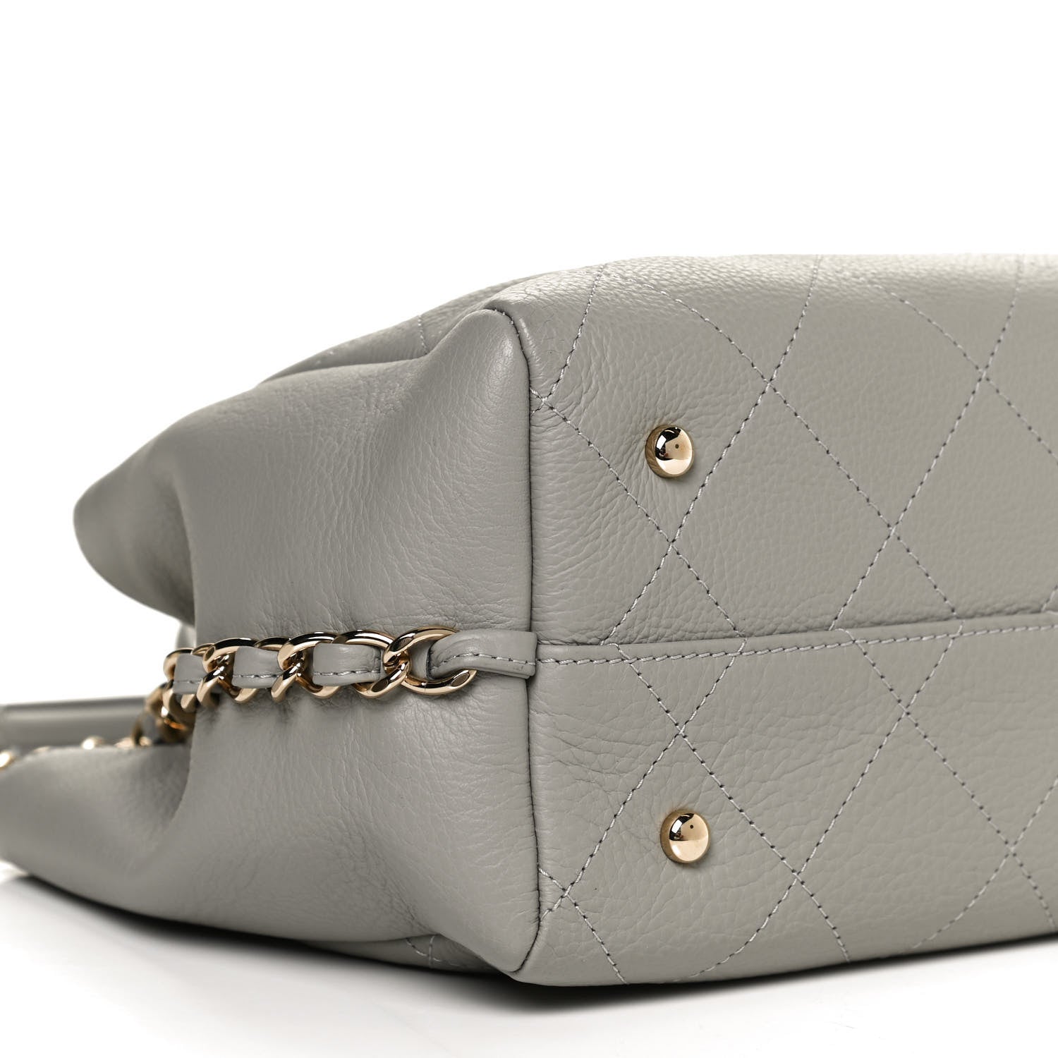 Chanel Bullskin Stitched Small Shopping Bag Grey 9 of 12