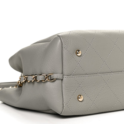 Chanel Bullskin Stitched Small Shopping Bag Grey 9 of 12