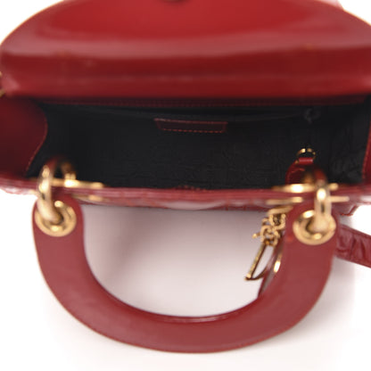 Christian Dior Patent Cannage Mini Lady Dior Red 5 of 17