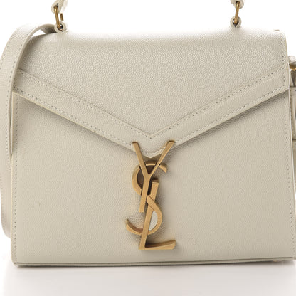 Saint Laurent Grain de Poudre Mini Classic Monogram Cassandra Top Handle Crema Soft Rouge Legion 9 of 12