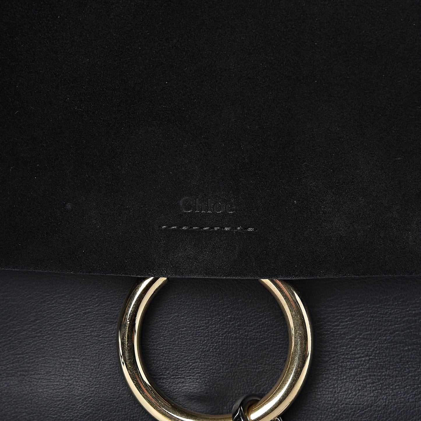 Suede Calfskin Medium Faye Shoulder Bag Black