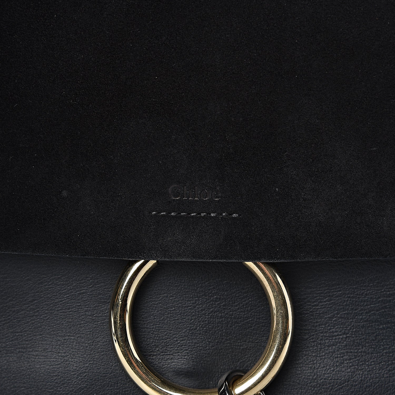 Chloe Suede Calfskin Medium Faye Shoulder Bag Black 18 of 19