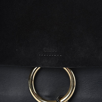 Chloe Suede Calfskin Medium Faye Shoulder Bag Black 18 of 19