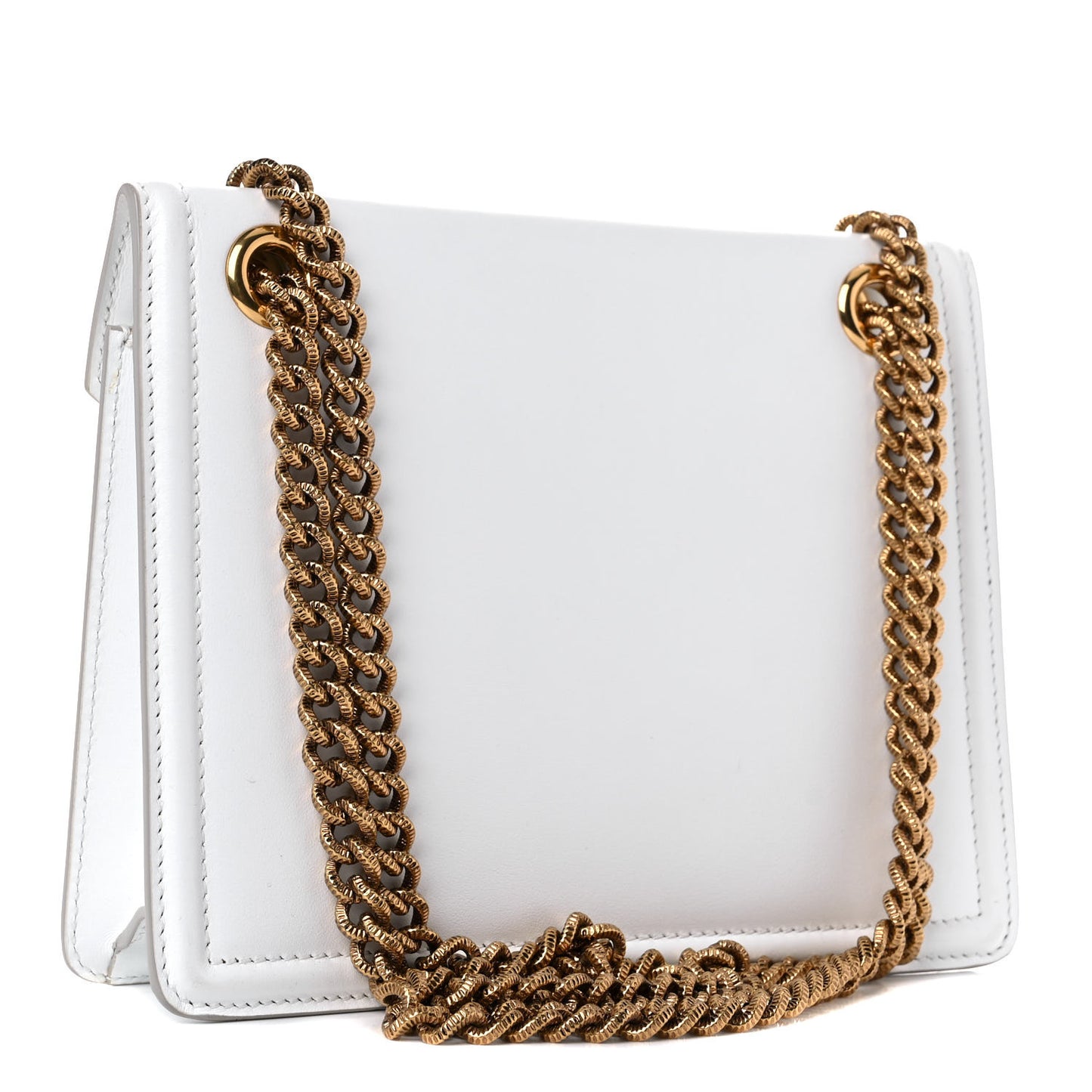 Smooth Calfskin Medium Devotion Crossbody Bag White