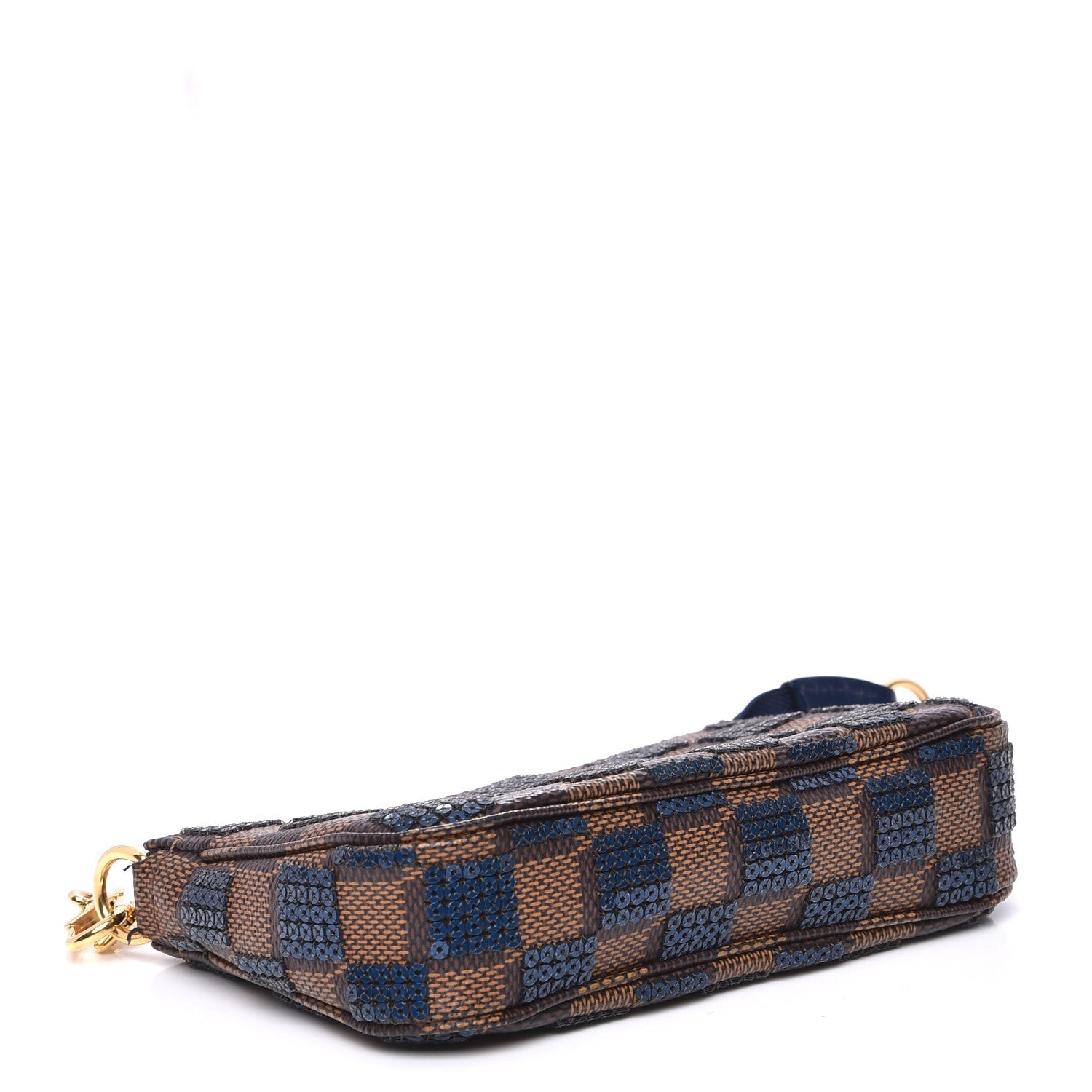 Louis Vuitton Damier Paillettes Mini Pochette Accessories Blue 4 of 11