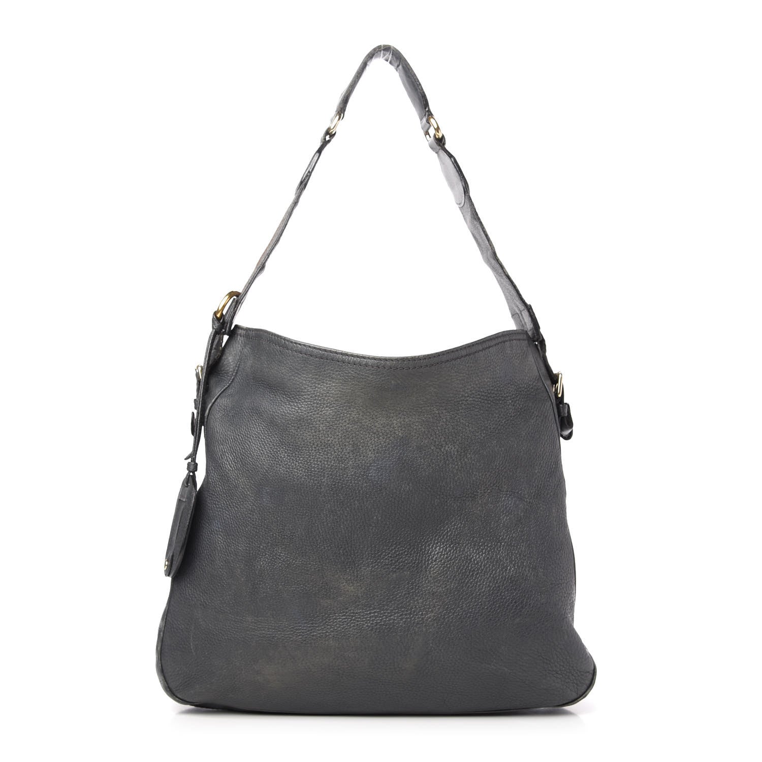 Gucci Pebbled Calfskin Medium Heritage Shoulder Bag Charcoal Grey 1 of 14