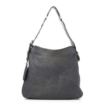 Gucci Pebbled Calfskin Medium Heritage Shoulder Bag Charcoal Grey 1 of 14