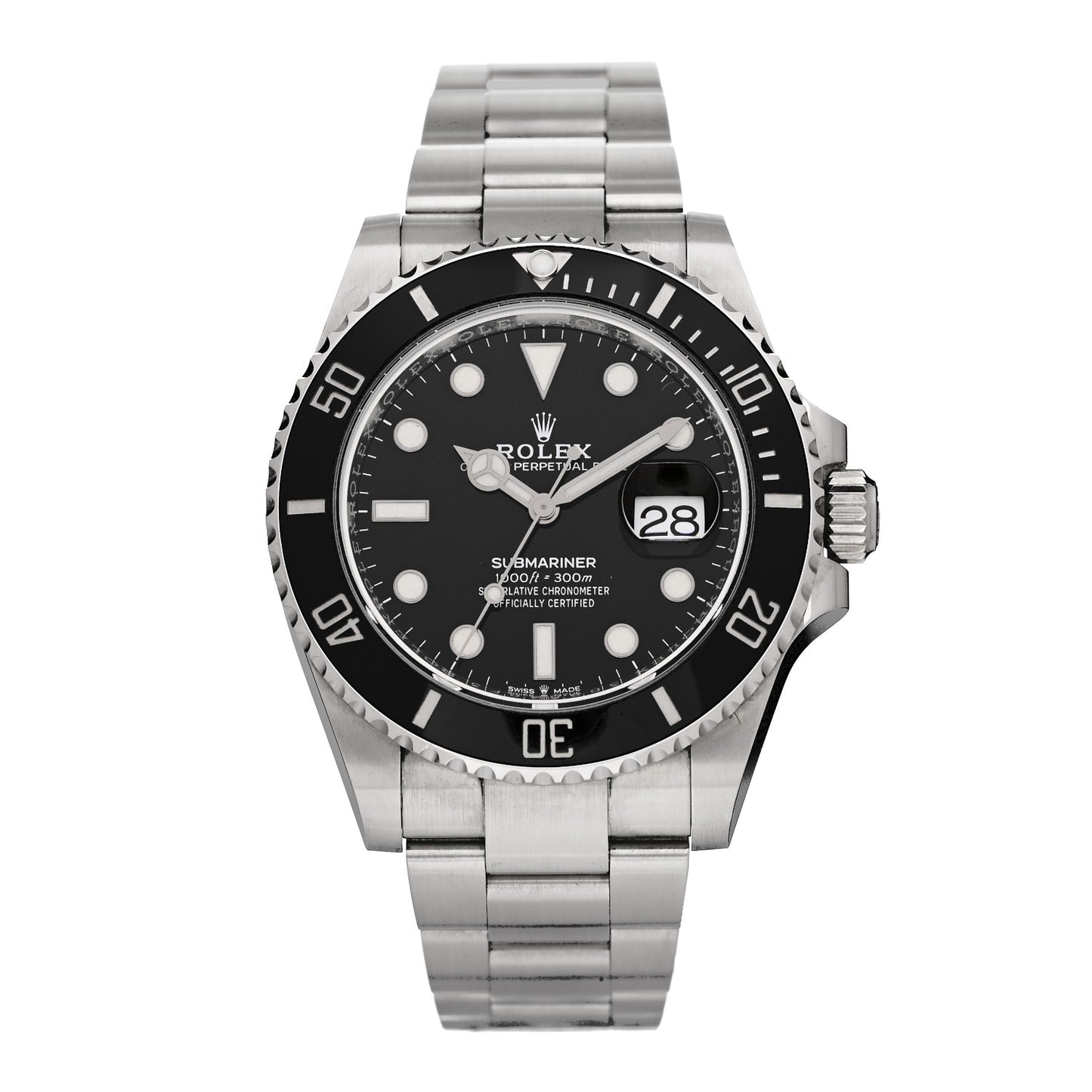 Stainless Steel 41mm Oyster Perpetual Submariner Date Watch Black 126610LN