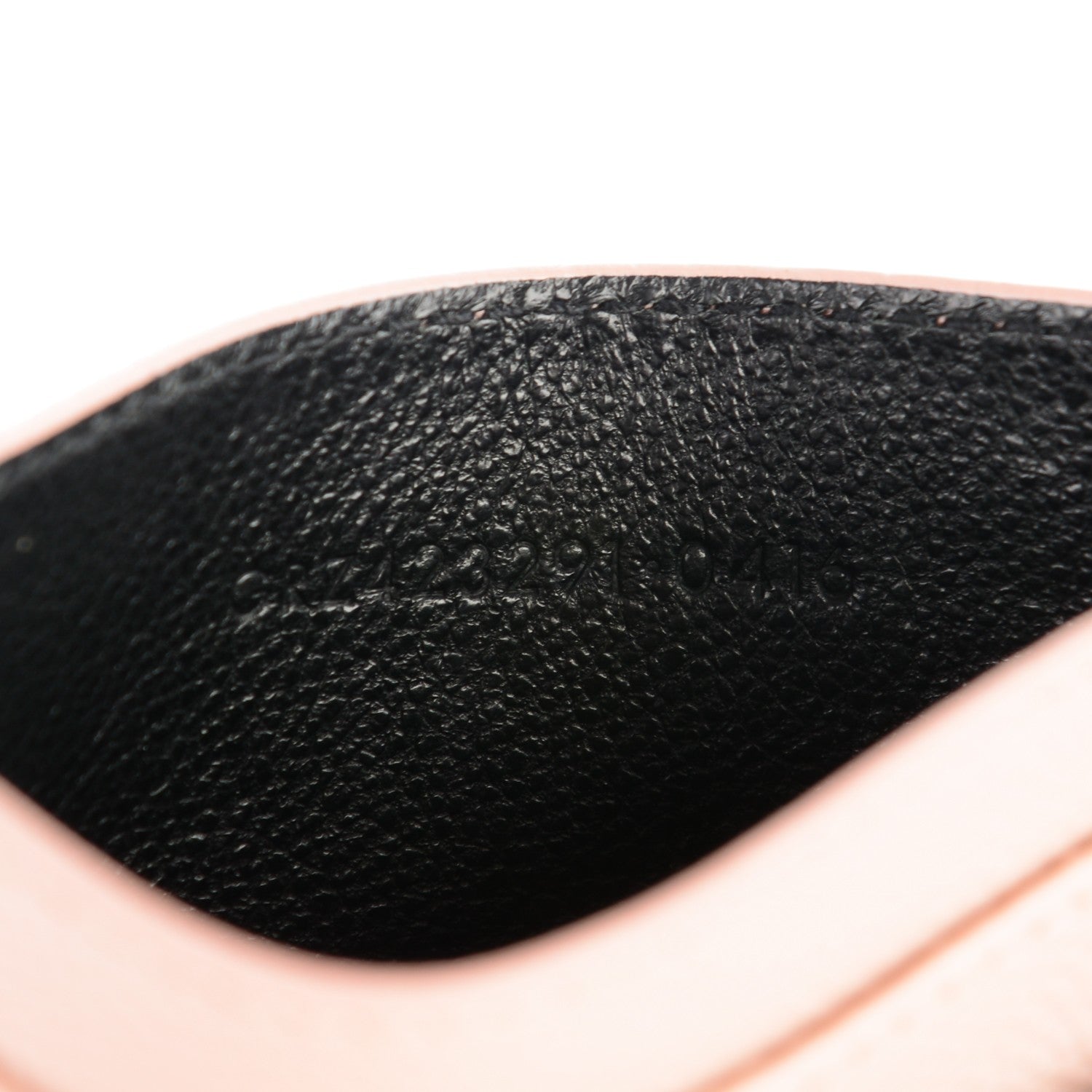 Saint Laurent Grain De Poudre Matelasse Chevron Monogram Credit Card Case Pale Pink 7 of 11