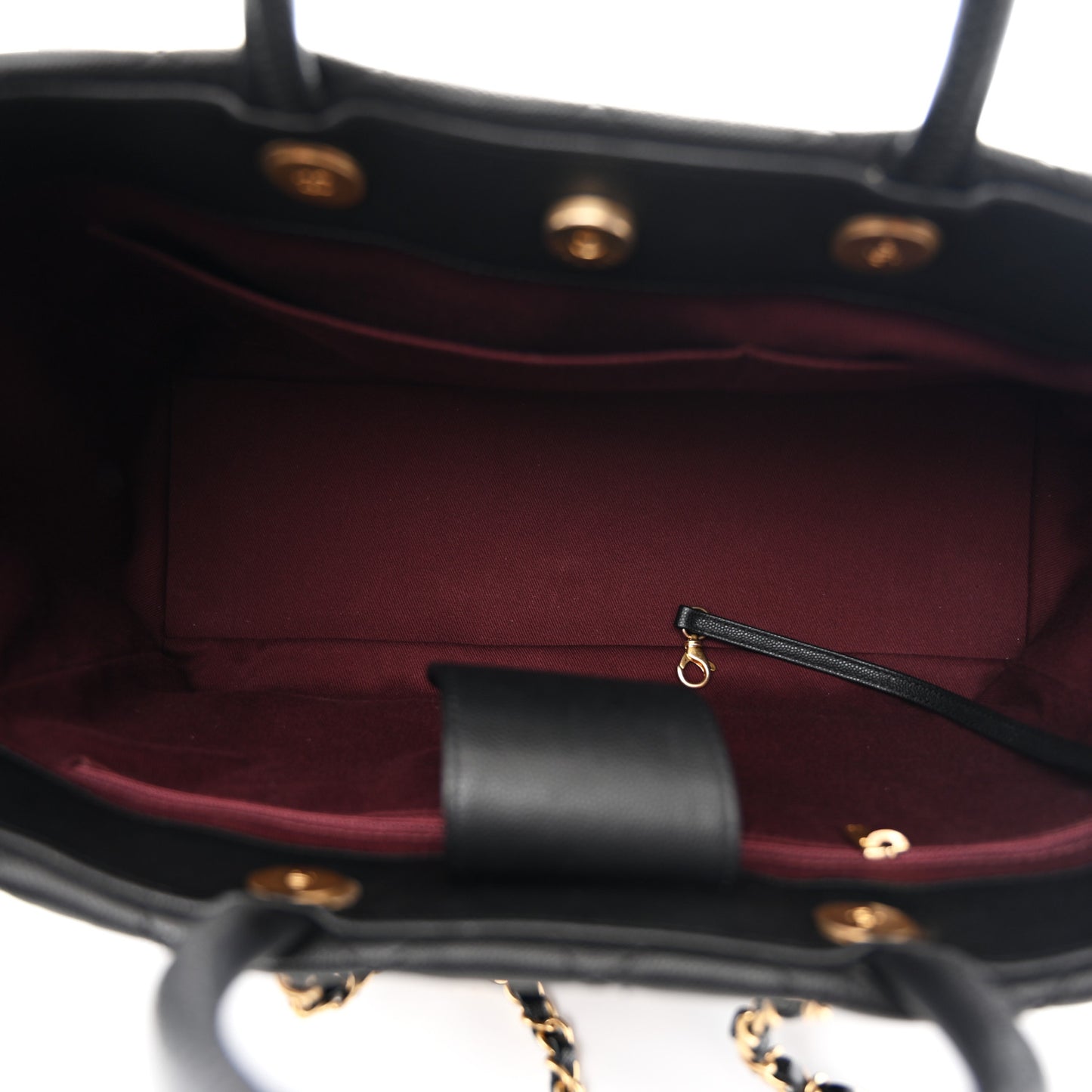 Caviar Quilted Large Coco Handle Shopping Tote Black