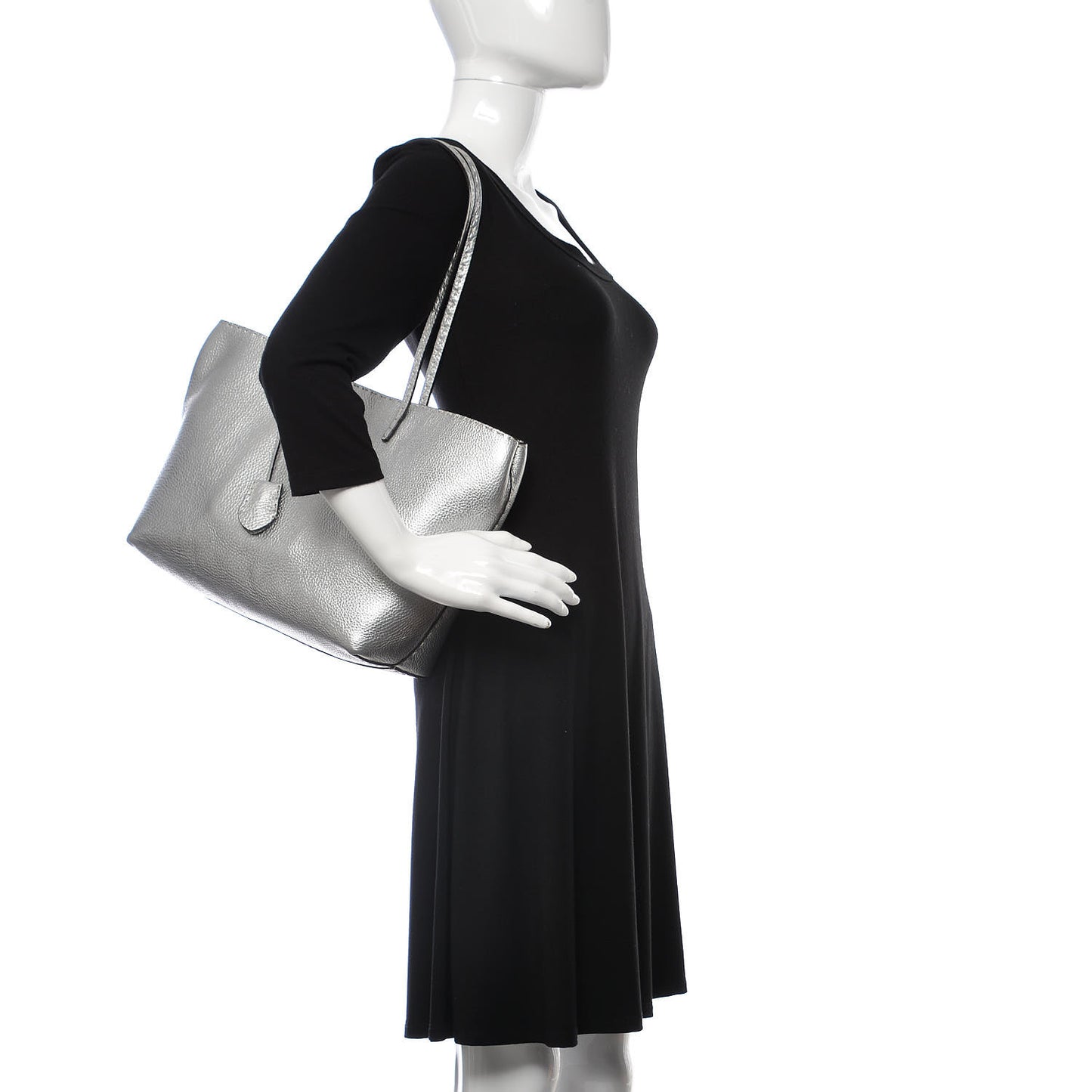 Cuoio Romano Lux Selleria Carla Shopping Tote Argento