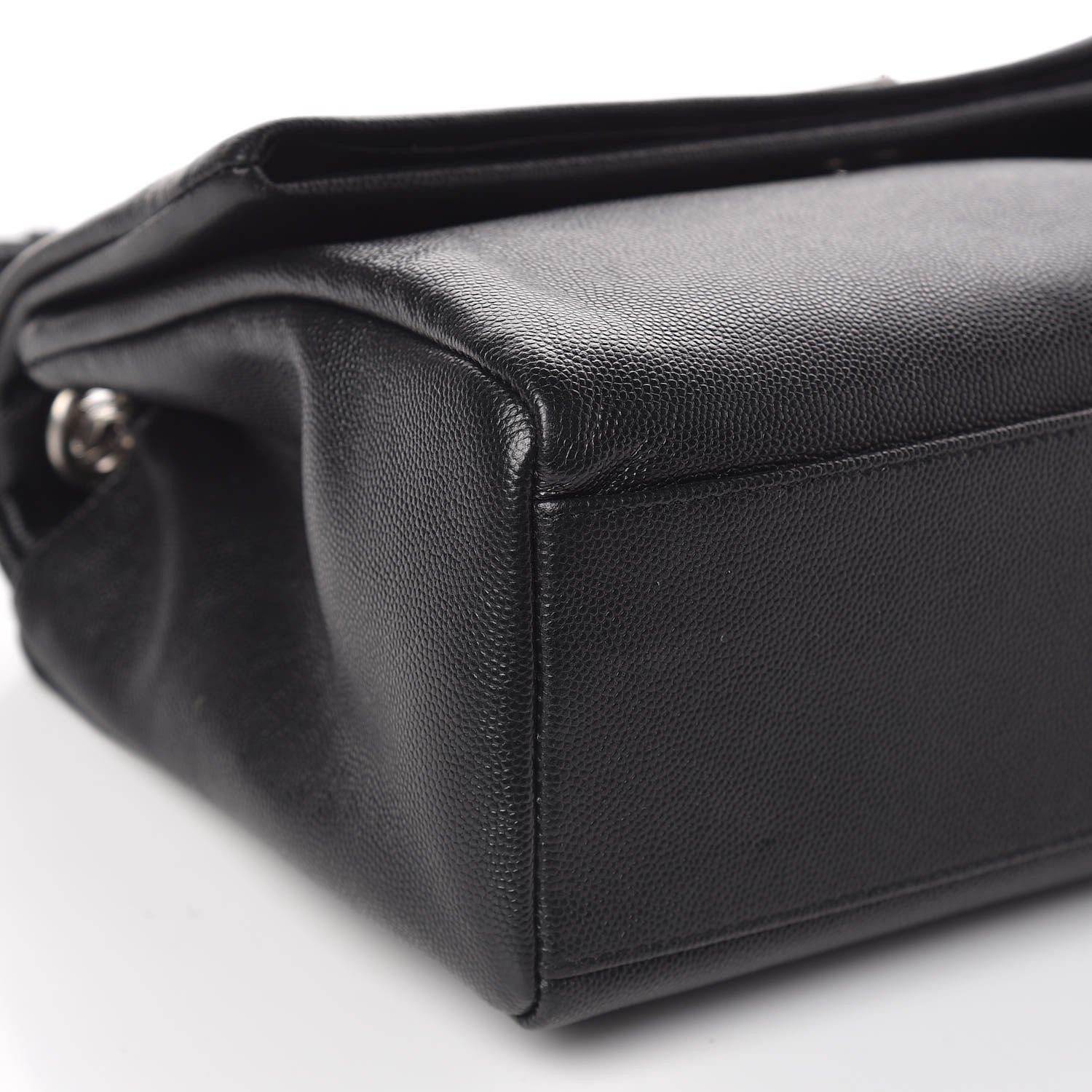 Saint Laurent Grain De Poudre Medium West Hollywood Monogram Fold-Over Black 8 of 9